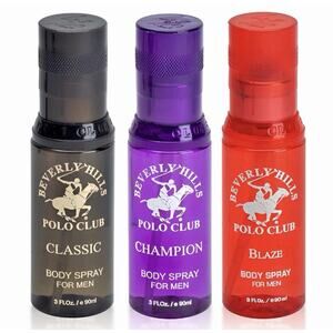 Beverly Hills Polo Club Mens Body Spray Gift Set Classic Champion Blaze NEW